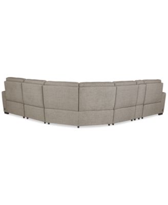 Miren 6-Pc. Fabric Sectional with 2 Power Headrest Recliners with Console, Exclusively at Macy's