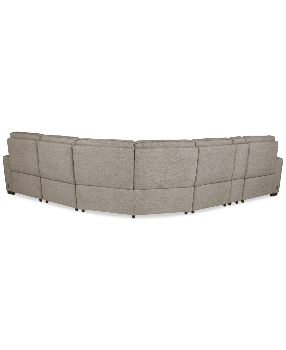 Macy's Miren 6-pc. Fabric Sectional With 2 Power Headrest Recliners With Console, Exclusively At  In Brown