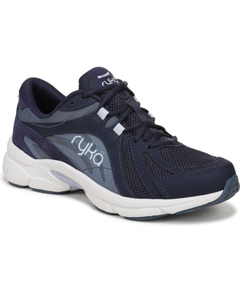 Женские кроссовки Ryka Skylift Lace Up Walking, цвет: Синий кожаный / Сетчатый