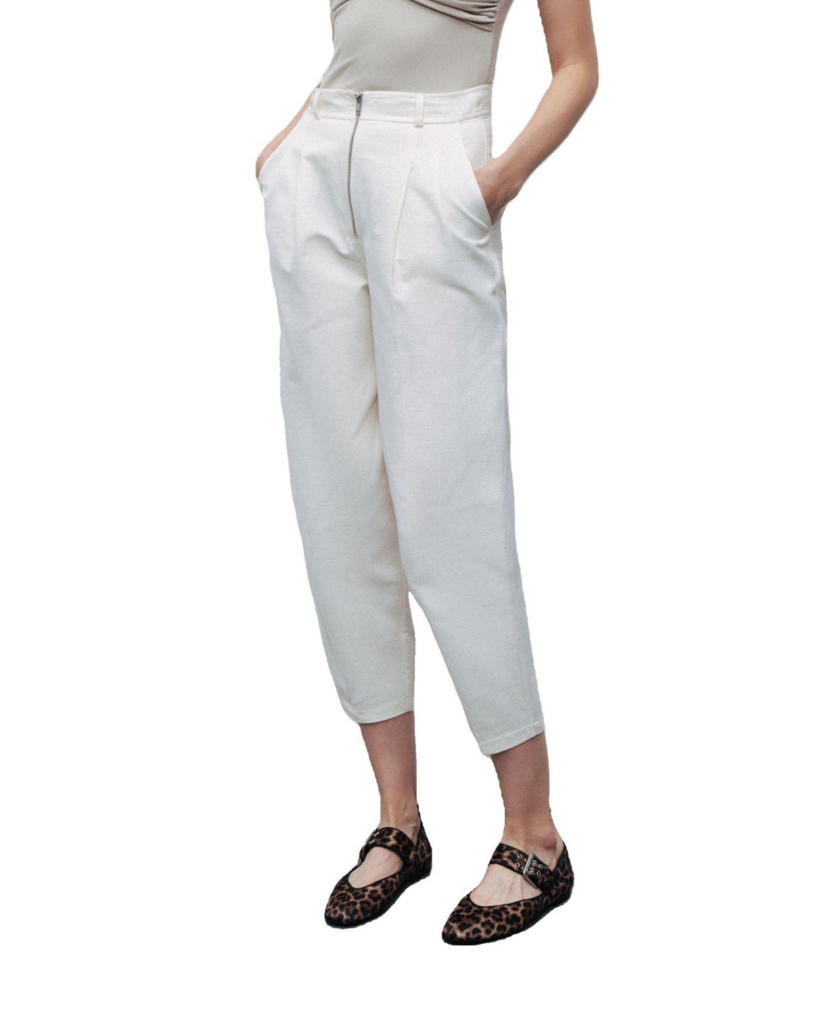 Women's Balloon Cut Pants - Open white