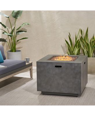 33 Inch Square Iron Propane Fire Pit with 50000 BTU and Hidden Tank