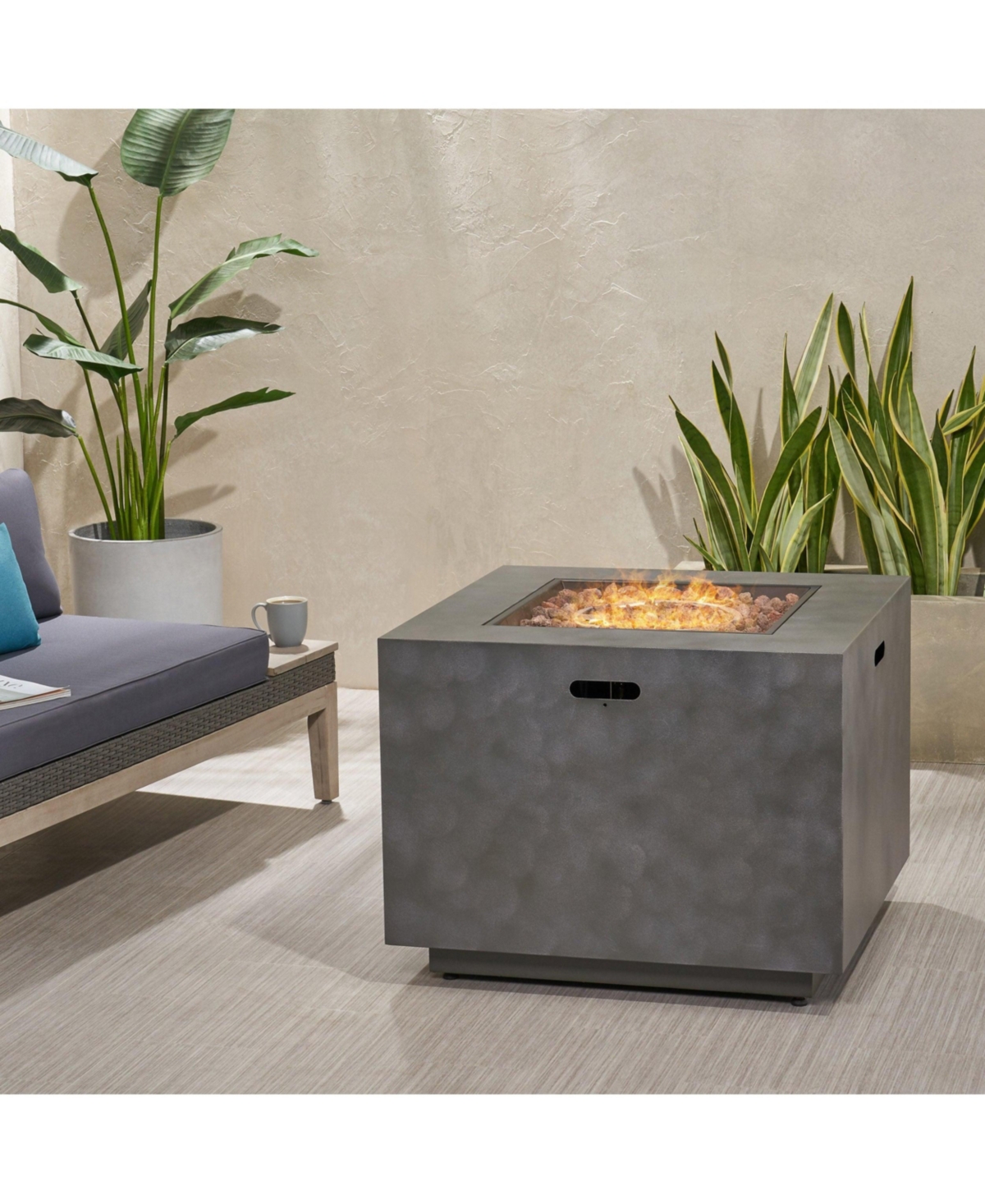 Flynama Square Iron Fire Pit-50 000 Btu