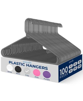 100 Pieces Plastic Hangers Non Slip Sturdy Heavy Duty Coat Set With 360 Xb0 Swivel Hook For Clothes Gray