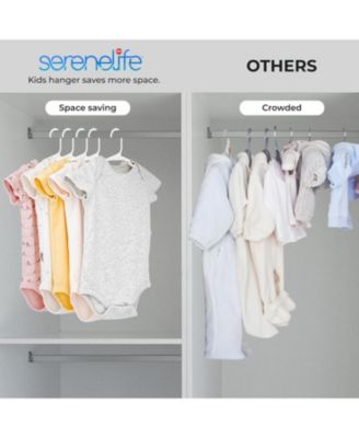 40 Pcs. Non-Slip Plastic Kids Hangers - Durable and Space-Saving Closet Organizers for Infants, Toddlers, and Kids' Clothing (White