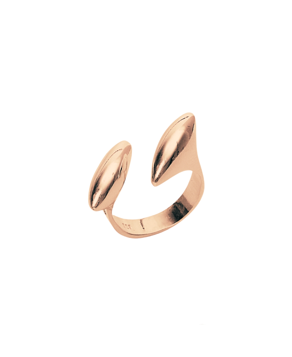 Double Marquise Sterling Silver Adjustable Ring - Rose gold