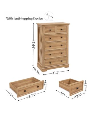 Tall Bathroom Cabinet Closet Organizers Storage Clothes with 6 Drawers