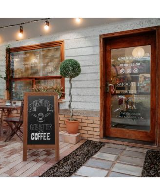 40" x 20" A Frame Chalkboard Sign, Rustic Brown Double-Sided Magnetic Wooden Menu Board for Cafes, Sandwich Shops, Sidewalks, and Weddings