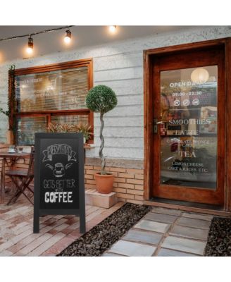 40" x 20" A Frame Chalkboard Sign, Double-Sided Magnetic Wooden Menu Board for Cafes, Sandwich Shops, Sidewalks, and Weddings