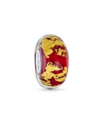 Murano Glass Charm Bead Red Green Purple Blue Gold Foil for European Bracelet