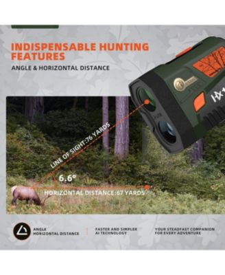 HX1600 Hunting Rangefinder with Dual-Color OLED Display, Ultra-Clear Optics with 95%+ Transmittance of Glass, 1600 Yards with Angle and Horizontal Distance, Range, Scan, Speed Mode, Waterproof