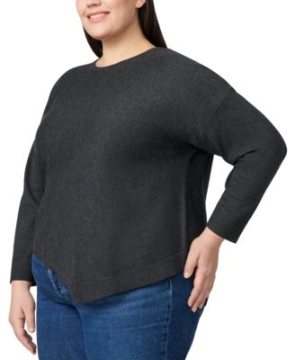 Plus Size Asymmetric-Hem Tunic Sweater