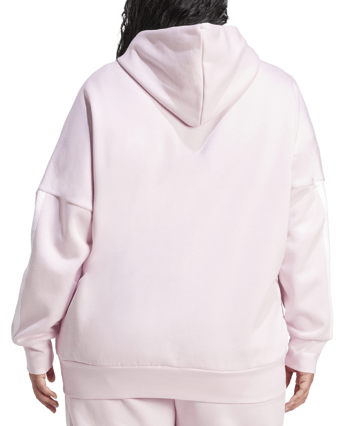 Adidas Originals Plus Size Essentials 3-stripes Full-zip Fleece Hoodie In Pink