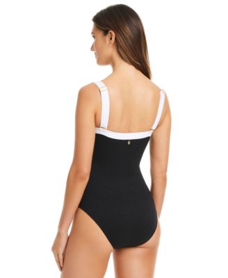 Women's I'm With The Band Square-Neck One-Piece Swimsuit