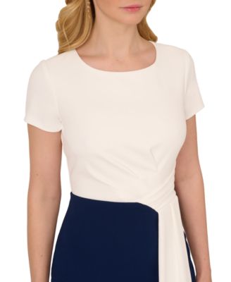Women's Colorblocked Draped Sheath Dress