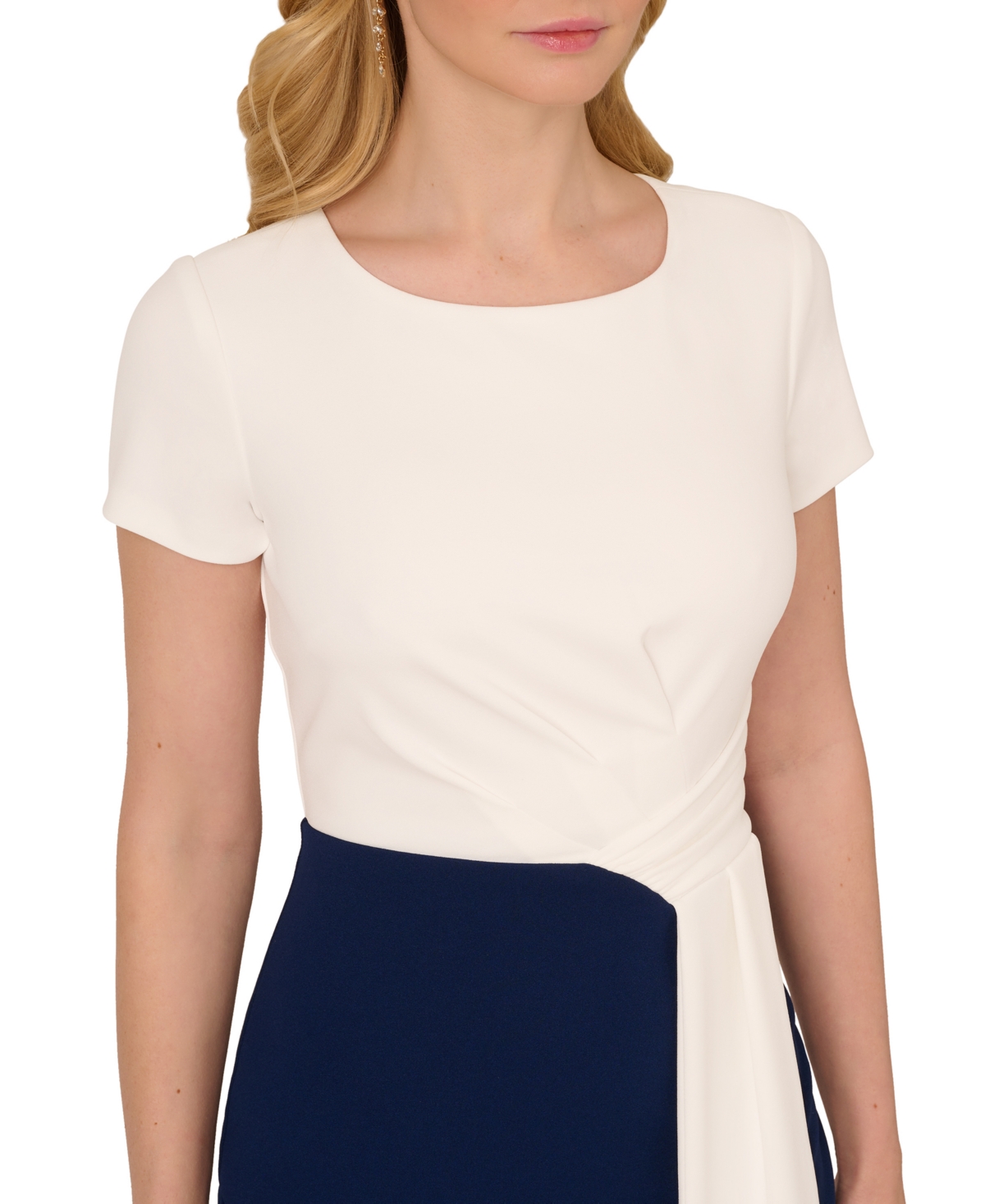 Adrianna Papell Women's Colorblocked Draped Sheath Dress In Neutral