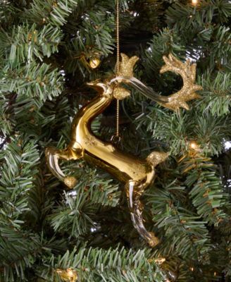 Gilded Glamour Glass Deer Ornament, Macy's Exclusive