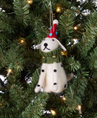 Tiny Tidings Felted Dog with Hat Ornament, Macy's Exclusive