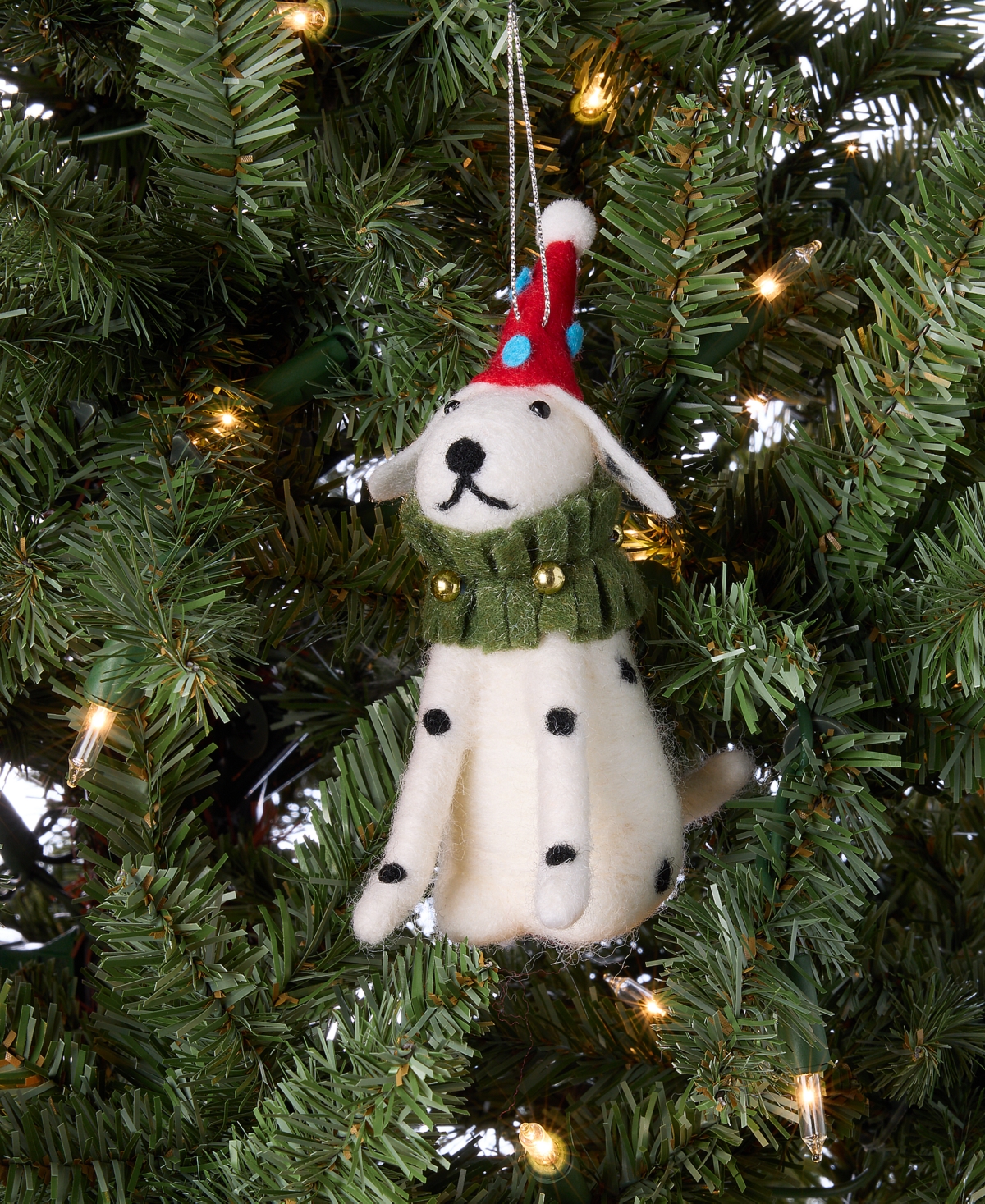 Holiday Lane Tiny Tidings Felted Dog With Hat Ornament, Macy's Exclusive In Transparent