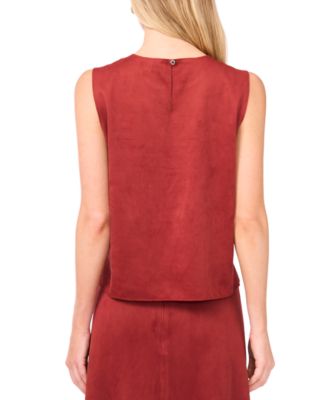 Women's Faux-Suede Sleeveless Top