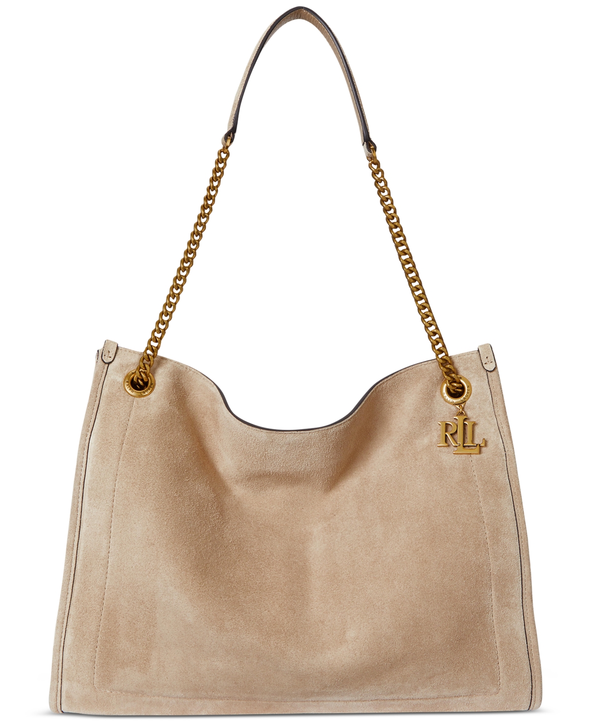 Suede Large Bradley Shopper Tote Bag - Dark Hickory