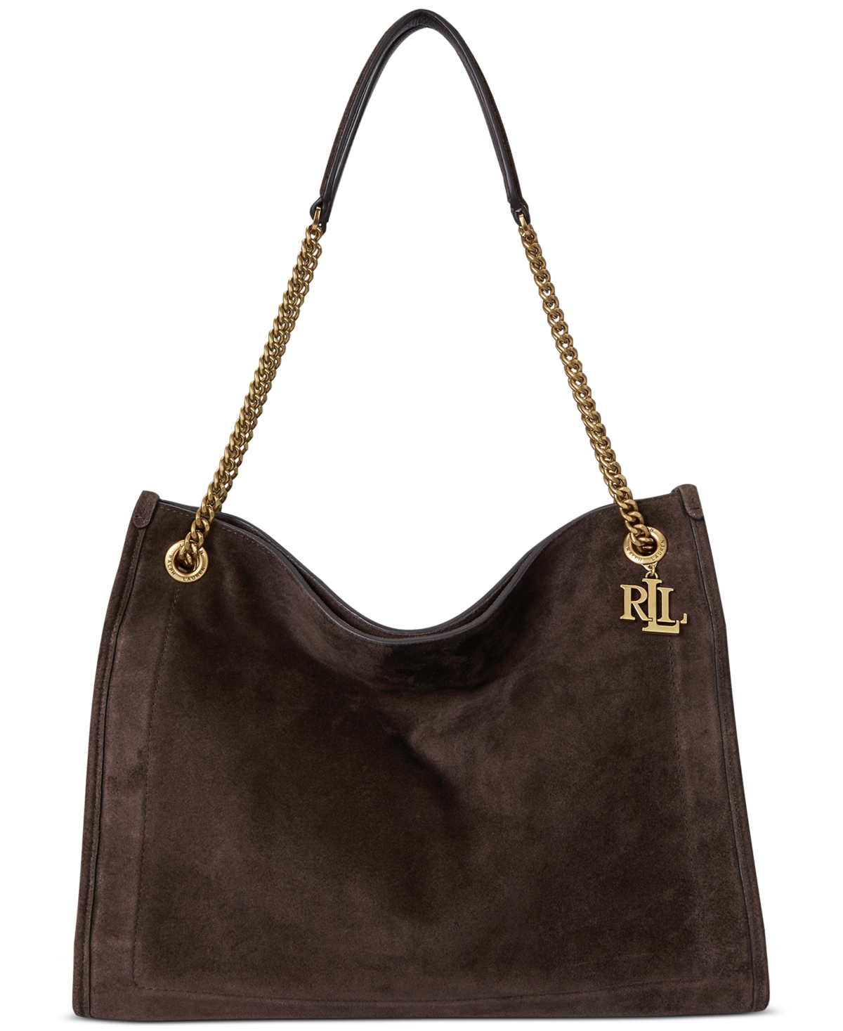 Suede Large Bradley Shopper Tote Bag - Dark Hickory