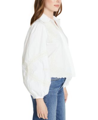 Dritwood Women's Raised Rodeo Cotton Embroidered Blouse