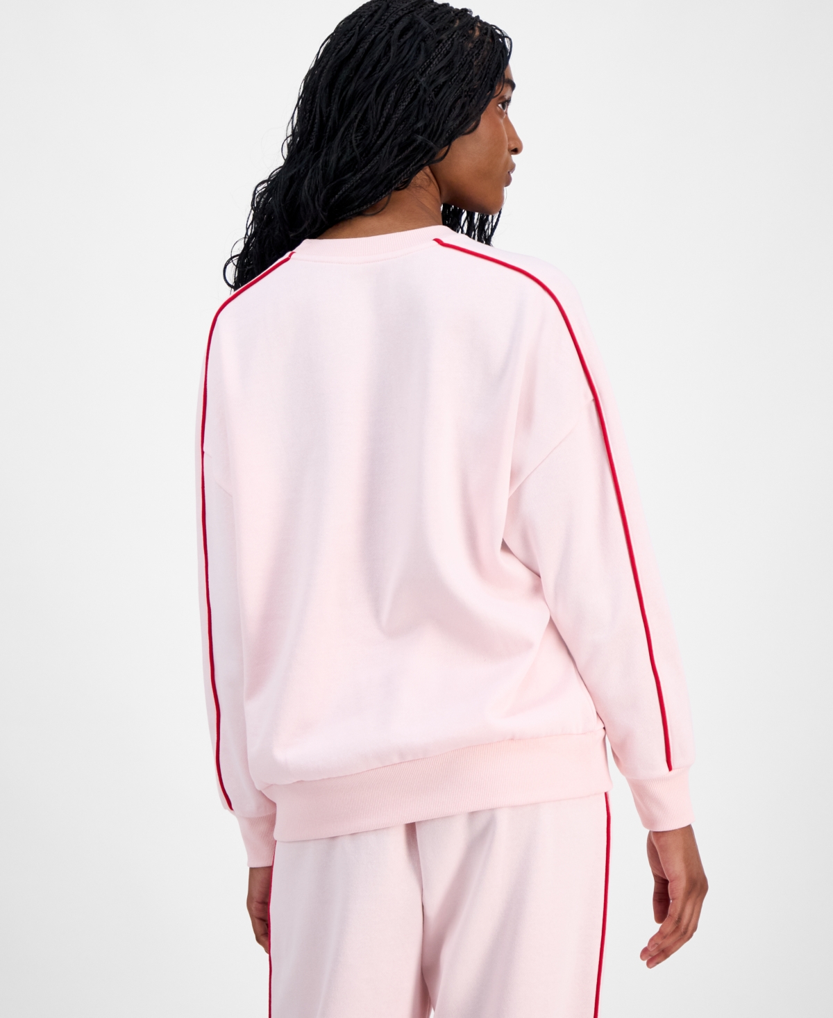 Rebellious One Juniors' Paris Chenille Patch Sweatshirt In Pink