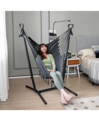 Hammock Chair with Stand Phone Holder Adjustable Swing Indoor & Outdoor Use