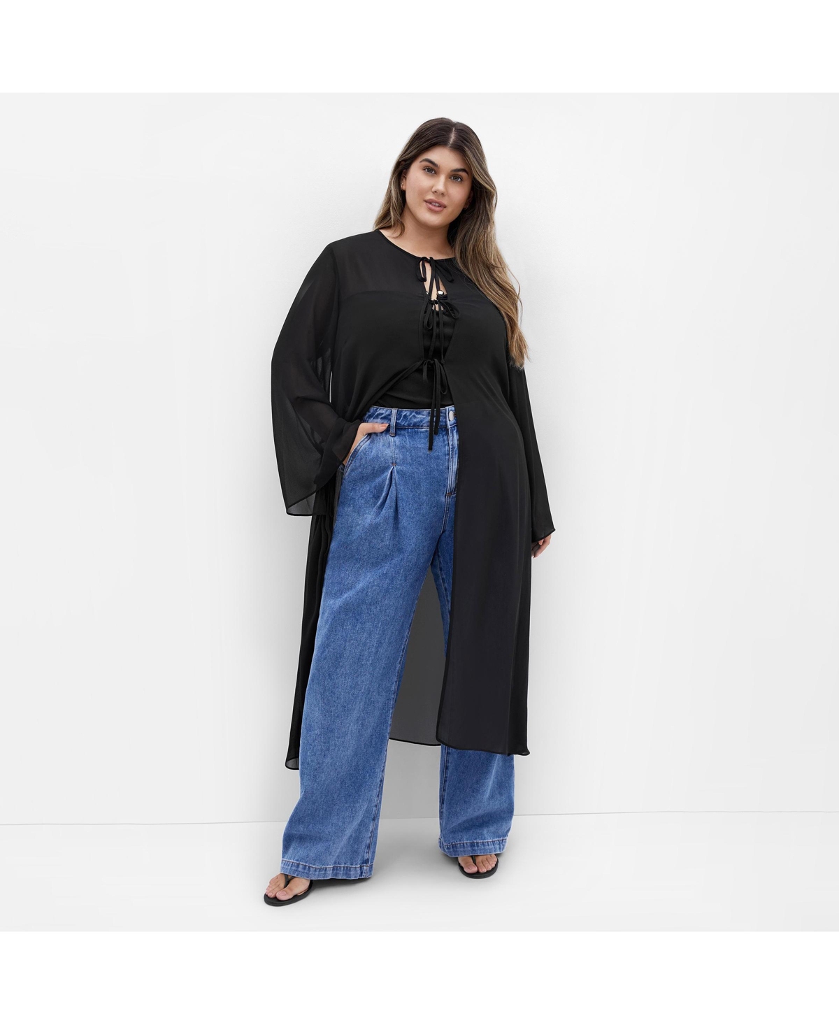 Plus Size Remi Longline Jacket - Black