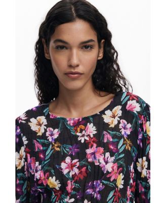 Women's Pleated floral blouse