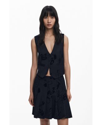 Women's Flocked pleated mini skirt