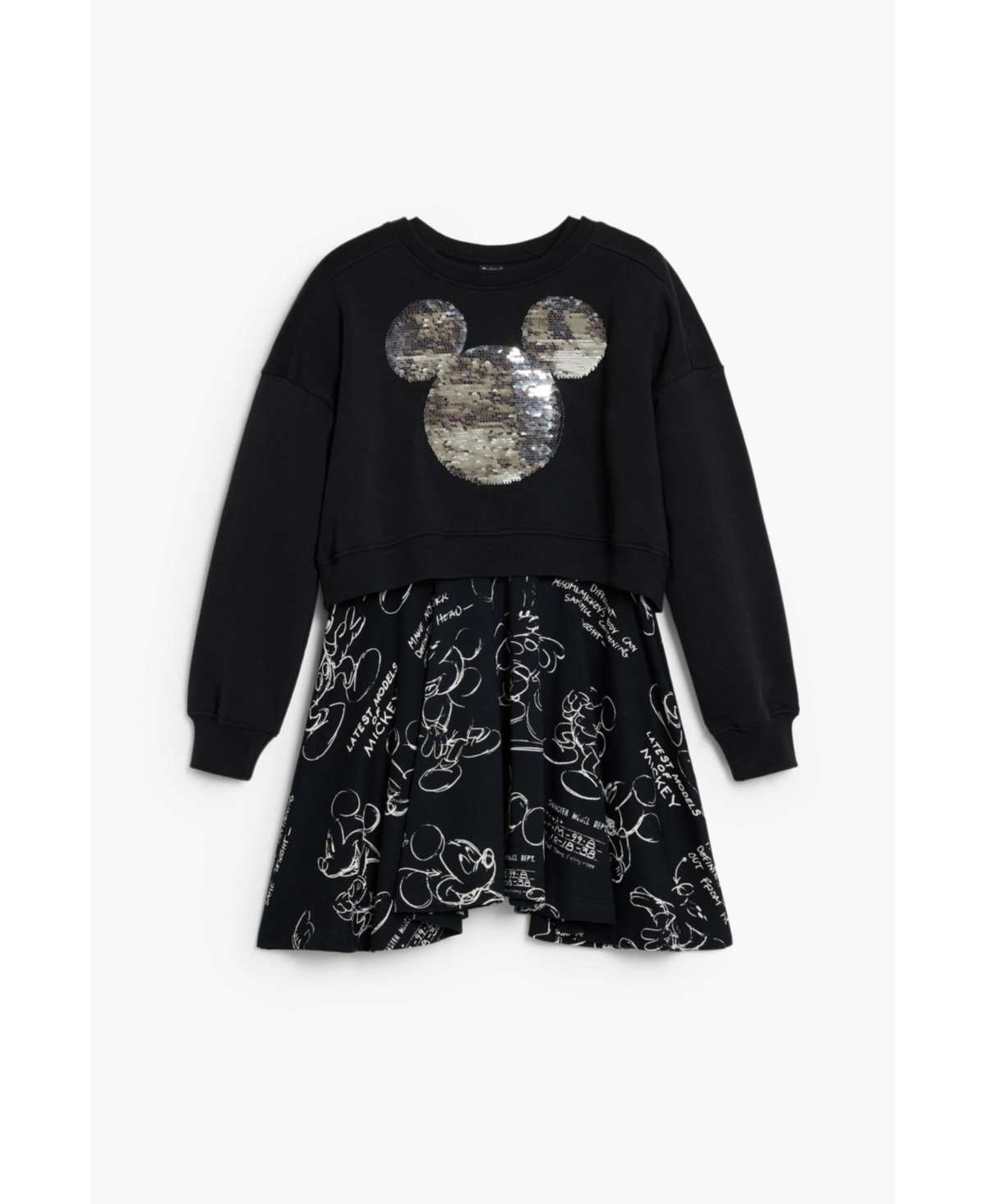 Desigual Girls Girls's 2-in-1 Mickey Dress In Black