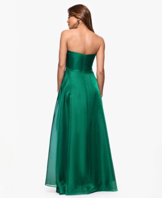 Petite Sleeveless Organza Ball Gown