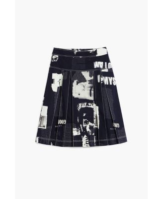 Women's Midi skirt with newspaper pleats