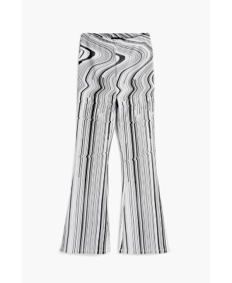 Women's Elastic pants with distorted stripes