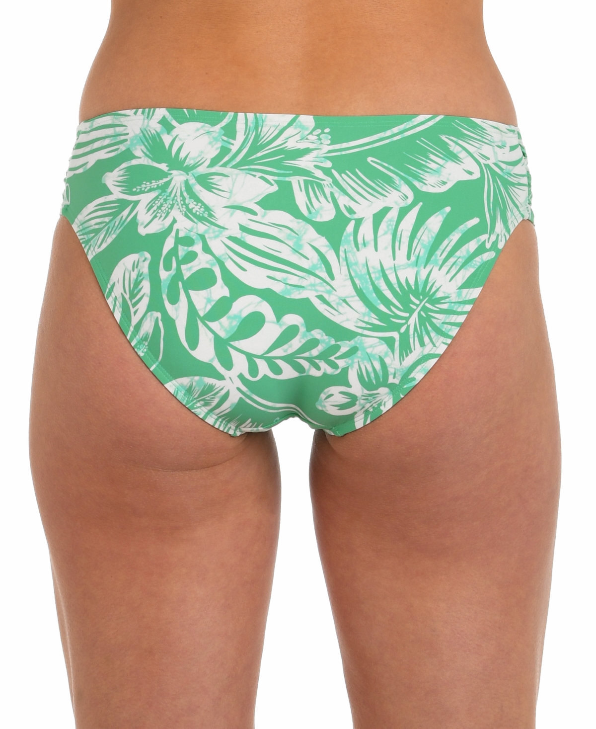 La Blanca Womens Batiki Halter Bikini Top Batiki Shirred Side Hipster Bikini Bottoms In Green