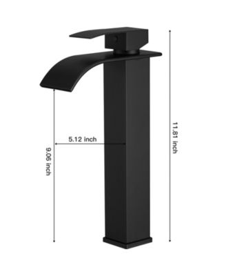 Waterfall Single Hole Single Handle Tall Bathroom Vessel Sink Faucet With Supply Hose in Polished Chrome