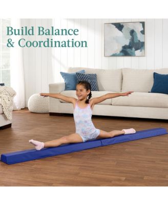 10ftx4ftx2in Folding Gym Mat 4-Panel w/ Carrying Handles & Folding Balance Beam