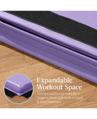 10ftx4ftx2in Folding Gym Mat 4-Panel w/ Carrying Handles & Folding Balance Beam