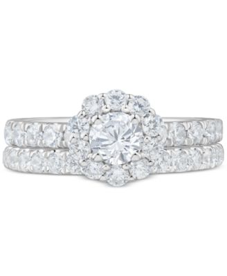 Diamond Halo Bridal Ring Set (2 ct. t.w.) in 14K White Gold