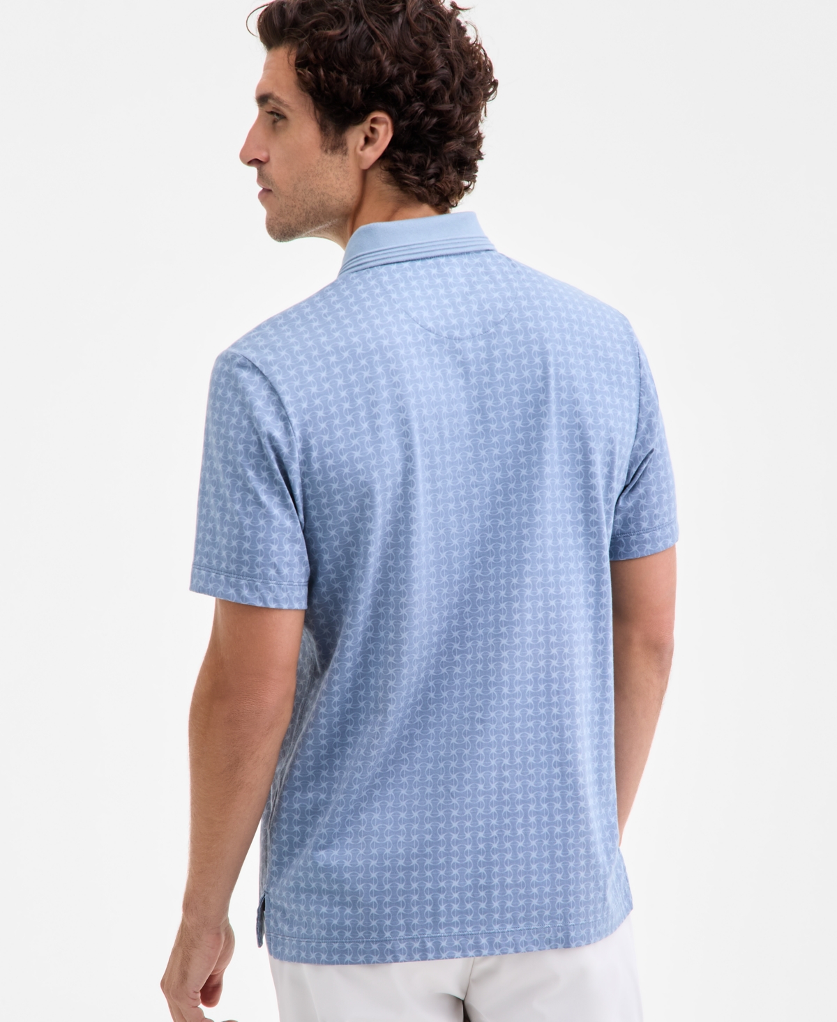 Macy's Alfani Men's Micro-lattice Polo Shirt In Blue