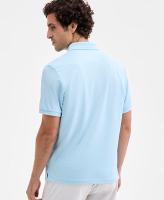 Men's Ottoman Short Sleeve Textured Quarter-Zip Polo Shirt