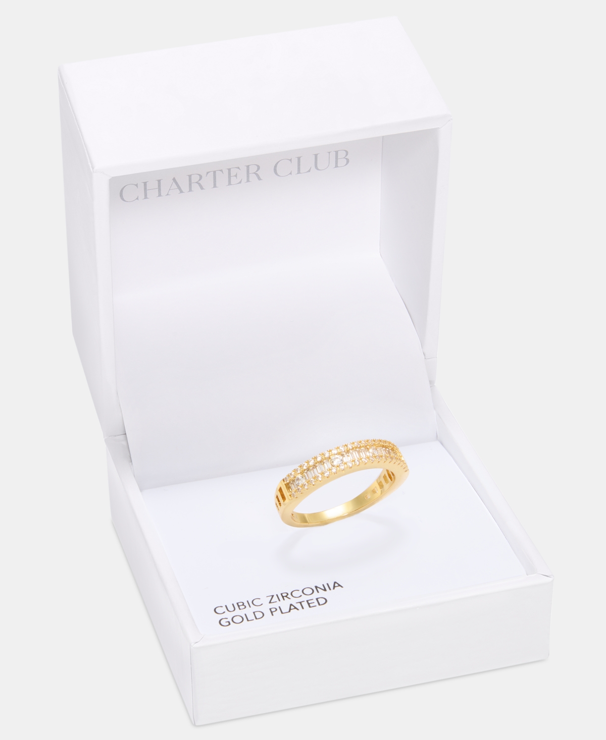 Charter Club Cubic Zirconia Band Ring, Macy's Exclusive In Gold
