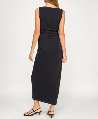 Juniors' Jersey Sleeveless Sheath Midi Dress