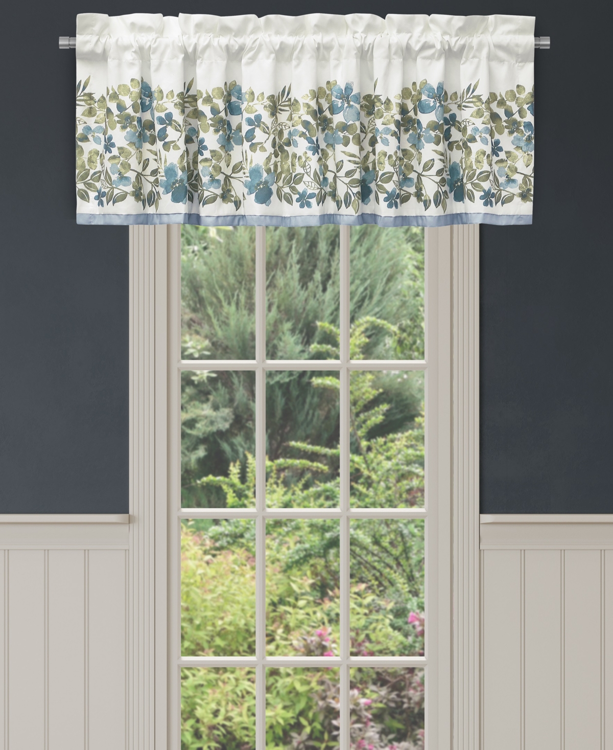 Evergreen Window Straight Valance, 17" x 72" - Blue