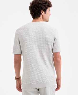 Men's Basketweave Sweater T-Shirt, Macy's Exclusive