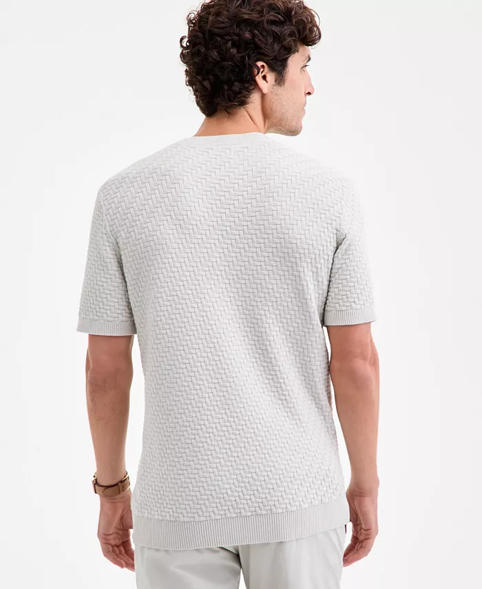 Men's Basketweave Sweater T-Shirt - thumbnail 3
