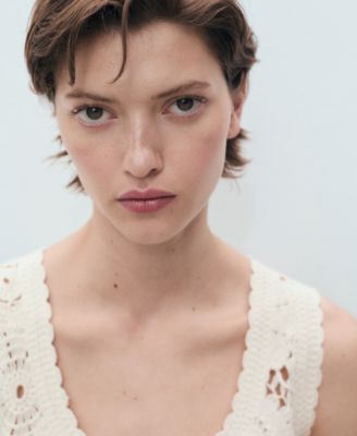 Women's Flowers Crochet Top