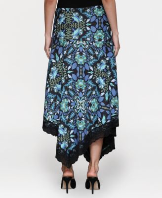 Women's Lace Trim Handkerchief Hem Skirt