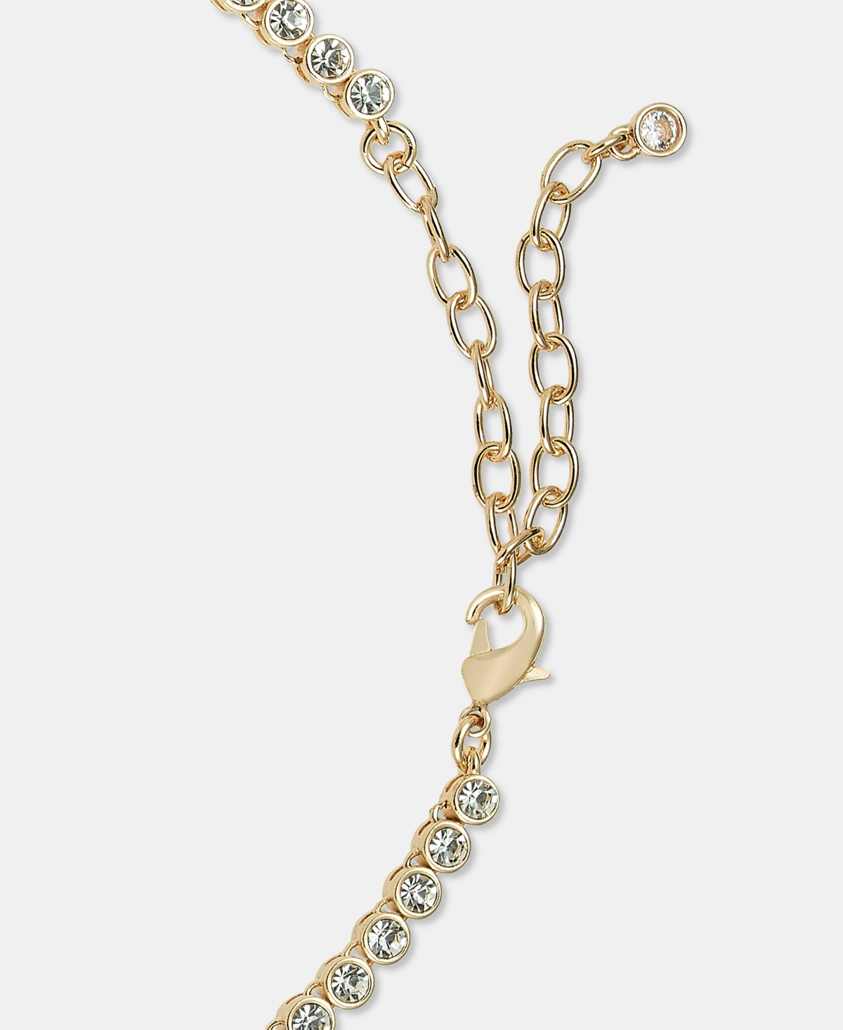 On 34th Crystal Tennis Necklace, 15" + 3" Extender, Macy's Exclusive In Gold